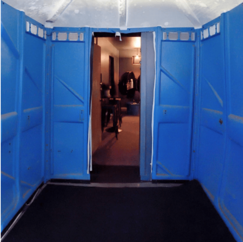 porta potty inside office building