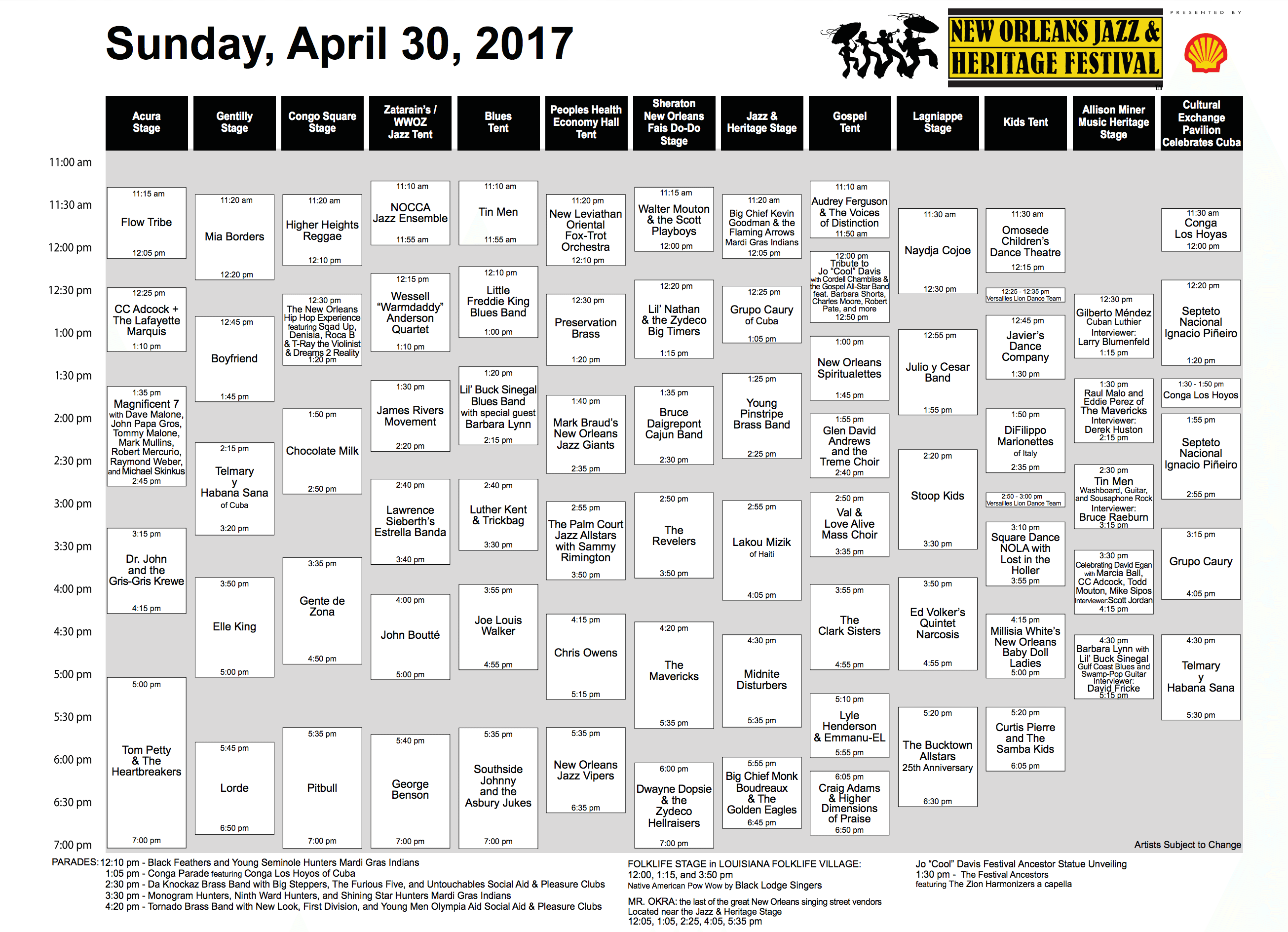 Full 2017 Jazz Fest Schedule Announced With Newly Released Jazz Fest Cubes