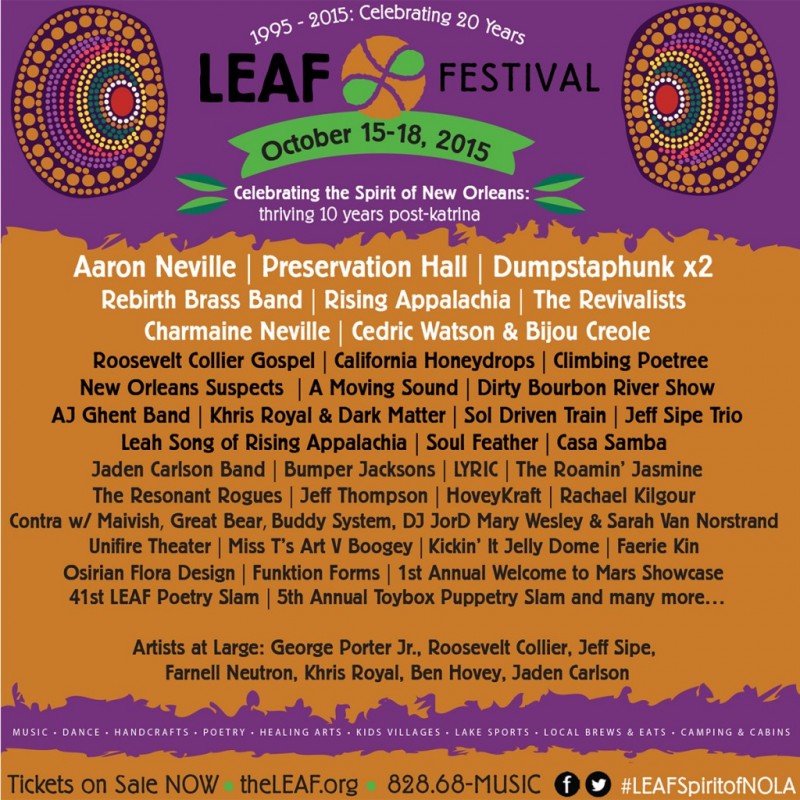 LEAF Festival Announces Legendary New OrleansThemed Lineup