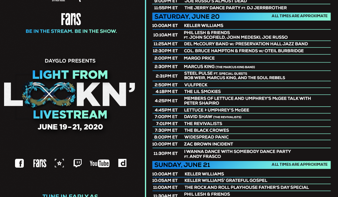 light from lockn schedule