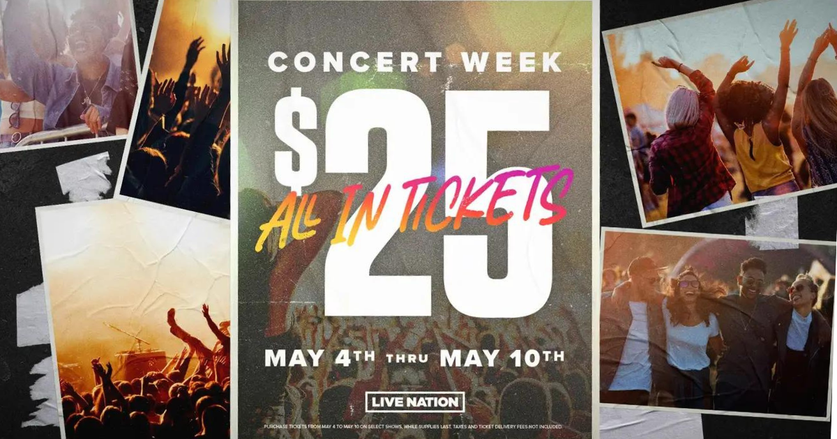 Live Nation To Offer 25 AllIn Tickets For National Concert Week