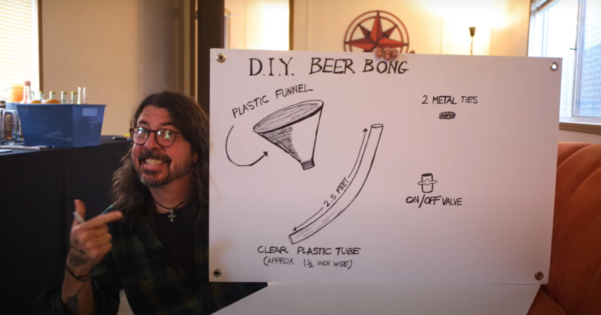 Dave Grohl Diagrams How To Build A Beer Bong & How To Sneak Hash Into A